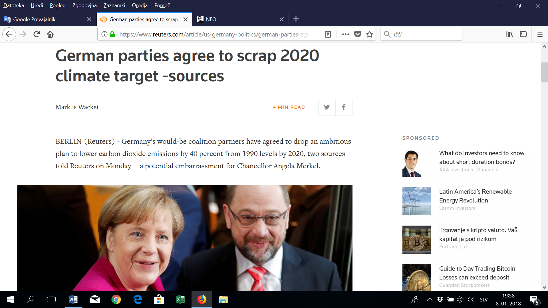 Nemčija z novo koalicijo podnebno manj ambiciozna